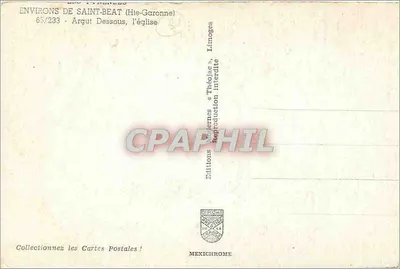 Argut Dessous, a igreja — Arredores de Saint-Beat (Hte-Garonne) — Edições Diplôme — Verso