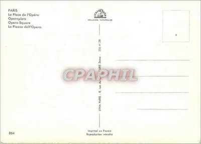 Parigi - Piazza dell'Opéra — Opéra Garnier — editore LYNPA, n° 864 — Verso