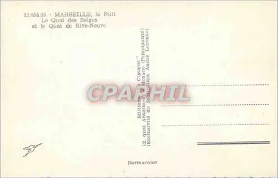 Marselha, a Noite — O Quai dos Belgas e o Quai de Rive-Neuve — Edições Antoine Cigogne — Verso