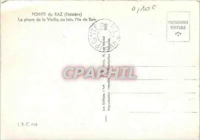 Ponta do Raz (Finistère) — O farol da Velha à distância, a ilha de Sein — Les Éditions d'Art, Paris — Verso
