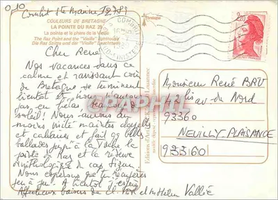 Pointe du Raz — widok panoramiczny z latarnią morską — Wydawnictwo Sztuki Bretanii — Rewers