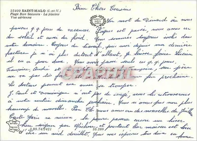 Saint-Malo (Ille-et-Vilaine) — Luftbild der Plage Bon Secours und der Schwimmbecken — Verlag Cing — Rückseite