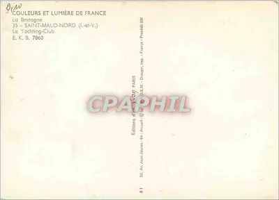 Saint-Malo-Nord — O Clube de Yachting — Edições Jean-Jaurès — Verso