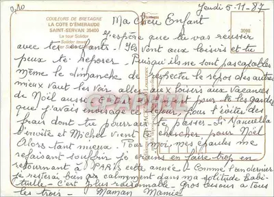 A Torre Solidor — Saint-Servan, Costa da Émeraude — Edições da Bretanha, n° 3098 — Verso