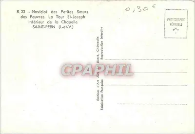 Interior da capela — Noviciado das Pequenas Irmãs dos Pobres — Saint-Pern (Ille-et-Vilaine) — Verso