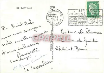 Saint-Malo - Miasto Smoków — wydawcy Artaud Frères, nr 102 — Rewers
