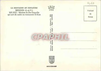Dom Du Guesclin — Restauracja Ti-Koz — Wydawnictwo Sztuki Saint-Léger — Rewers