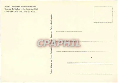 Castelo de Chillon — Dentes do Meio-Dia — Edição Schneider, Lucerna — n° 902 — Verso