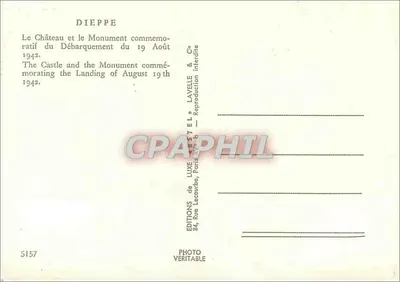Dieppe — Zamek i pomnik upamiętniający 19 sierpnia 1942 — Estel — Rewers