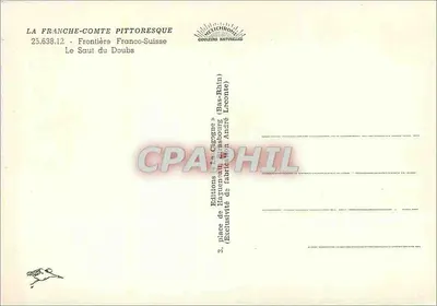 Spadzista Saut du Doubs — Granica francusko-szwajcarska — Éditions La Cigogne — Rewers