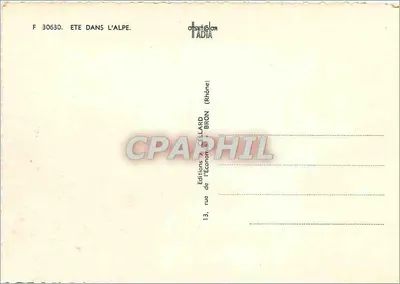 Vista das Alpes — Verão nas Alpes — Edições GÉLARD (Rhône) — Verso