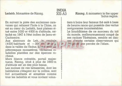 Rizong — Mosteiro tibetano nos montes Ladakh — n° XIII-A3 — Verso