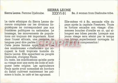 Sierra Leone — Mulher Djaloube — Edições Services S.A. XXXVI-B1 — Verso