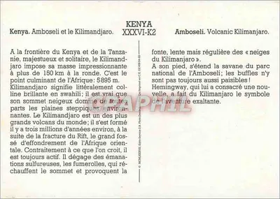 Quênia. Amboseli e o Kilimandjaro — Vulcão Kilimanjaro. XXXVI-K2 — Verso