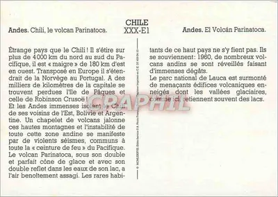 Andes. Chile, o vulcão Parinatoca — XXX-E1 — Editor Service E.A. Photo — Verso