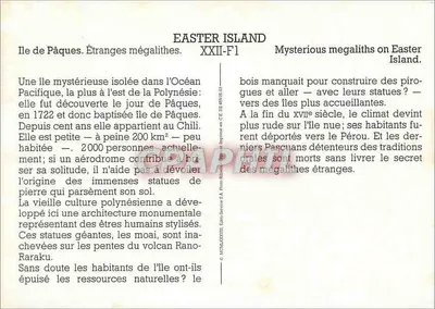 Wyspa Pascyjska — Zagadkowe megality — Photo-Services S.A. XXII-F1 — Rewers