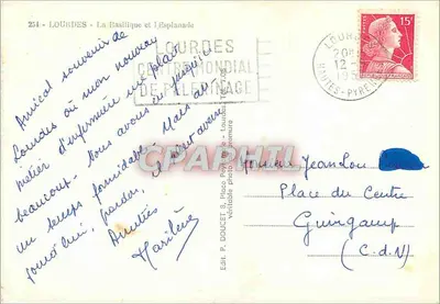Lourdes - Bazylika i Esplanada — Wydawca Edlux, nr 254 — Rewers
