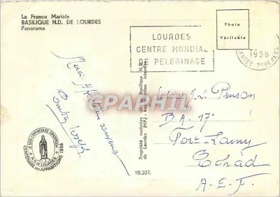 Bazylika N.-D. w Lourdes — Panorama — La France Mariale, wydawca, nr 10.207 — Rewers