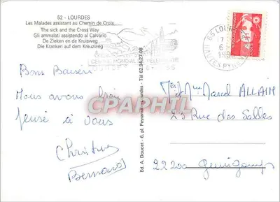 Lourdes — Ścieżka Krzyża — Wyd. A. Doucet — Rewers