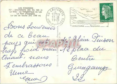 Cauterets — Most Hiszpański — Wydawca A. Peyramale, nr 717 — Rewers