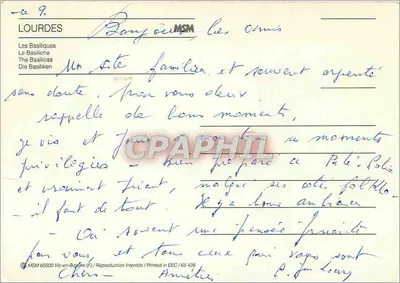 Lourdes — Basílica Nossa Senhora de Lourdes — MSM — Verso