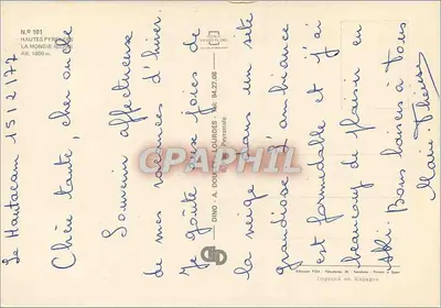 Lourdes — Altos Pirineus — Editor FISA, n° 101 — Verso