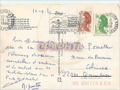 Lourdes — Bazylika i Pic du Jer — Świeta Lourdes — Rewers