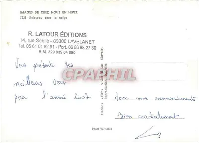 Potok pod śniegiem — Écly — Wydawca R. Latour Éditions — Rewers