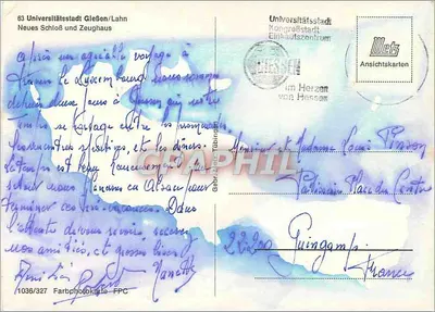 Gießen — Cidade Universitária, Novo Castelo e Armazém — Gebr. W. Tubingen — Verso