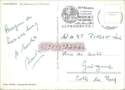 Luxembourg — Vue pittoresque de la Ville Haute — Messager Gr. D. — Verso