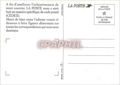 CEDEX — serviço postal — La Poste — Verso