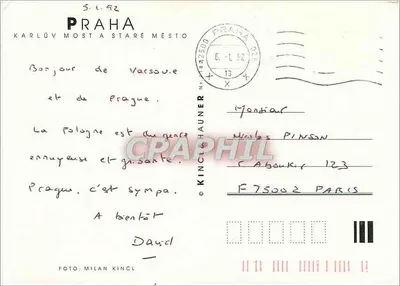 Praga — Most Karola i Stare Miasto — wydawca Kingl & Hauner, nr 2500 — Rewers