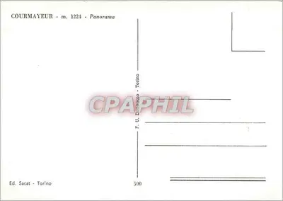 Courmayeur - m. 1224 - Panorama — F. U. Donnaglio - Torino — Rewers