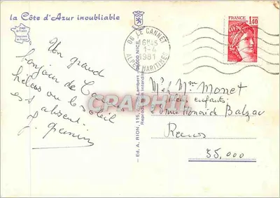 Cannes — Panoramablick — Verlag A. Rion, 115, rue St-Lambert, 06000 Nice — Rückseite