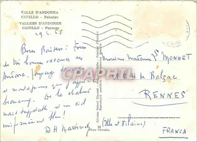 Walls d'Andorra — Pejzaż — Edicions Valenti Clavekél — Rewers