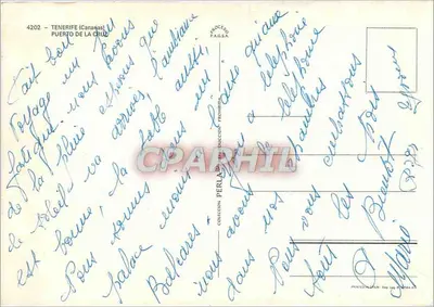 Tenerife — Porto de La Cruz — editor P.A.G.S.A. n° 4202 — Verso