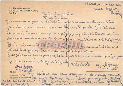 Port w Cavalaire-sur-Mer — widok portu z łodziami — wyd. Rella — Rewers