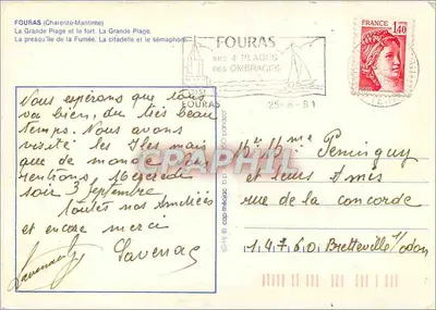 Fouras — Bany — wydawca nieczytelny, numer seryjny nieczytelny — Rewers