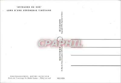 Cerimônia tibetana — Oferta do som — Éditions Olizane, n° OLI.020 — Verso