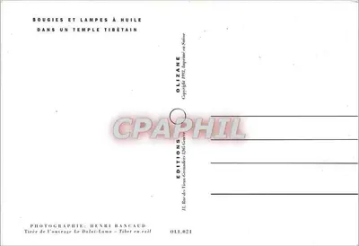 Velas e lamparinas em um templo tibetano — Éditions Olizane, n° 011.024 — Verso