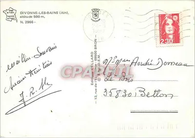 Divonne les Bains — widok panoramiczny — Éditions CELLARD, N° 2966 — Rewers