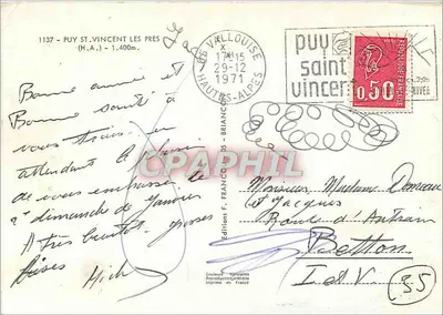 Puy Saint-Vincent les Prés — Hautes-Alpes — Edições F. Franco-Alpes — Verso