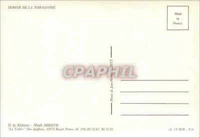 Vacas y terneros en una granja — Ediciones Nicole Mireur, referencia 14 M/R - N.6 — Reverso