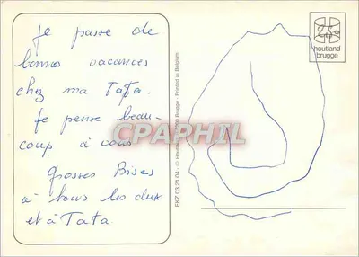 Fille regardant des canetons — dessin de Kathy — éditeur Houtland Brugge — Verso