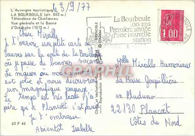 La Bourboule — Ogólny widok i Banne d'Ordanche — Wydawnictwo Grenoble — Rewers