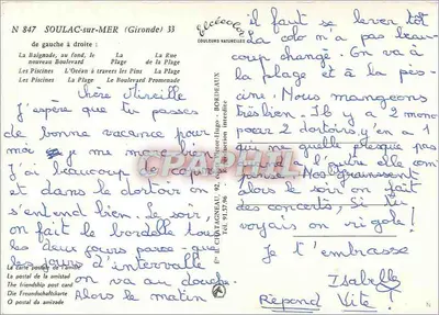 Souvenir de Soulac-sur-Mer — vista panorâmica — Editor Elés, número de série não visível — Verso