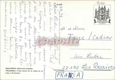 Pollensa — widok z lotnictwa wybrzeża w kierunku Formentor — Wydawnictwo Palma — Rewers