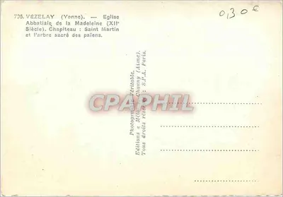Vézelay (Yonne) — Abpia Madeleine (XI wiek). Kapitel: św. Martin i święty drzewo pogańskie. — Rewers