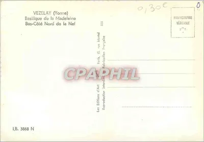 Vézelay (Yonne) — Bazylika św. Małgorzaty, Dolny Bok Świątyni — Les Editions d'Art, Paryż — Rewers