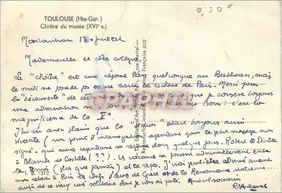Cloître du musée — Toulouse (Hte-Garonne) — Yvov — n° 1312 — Verso